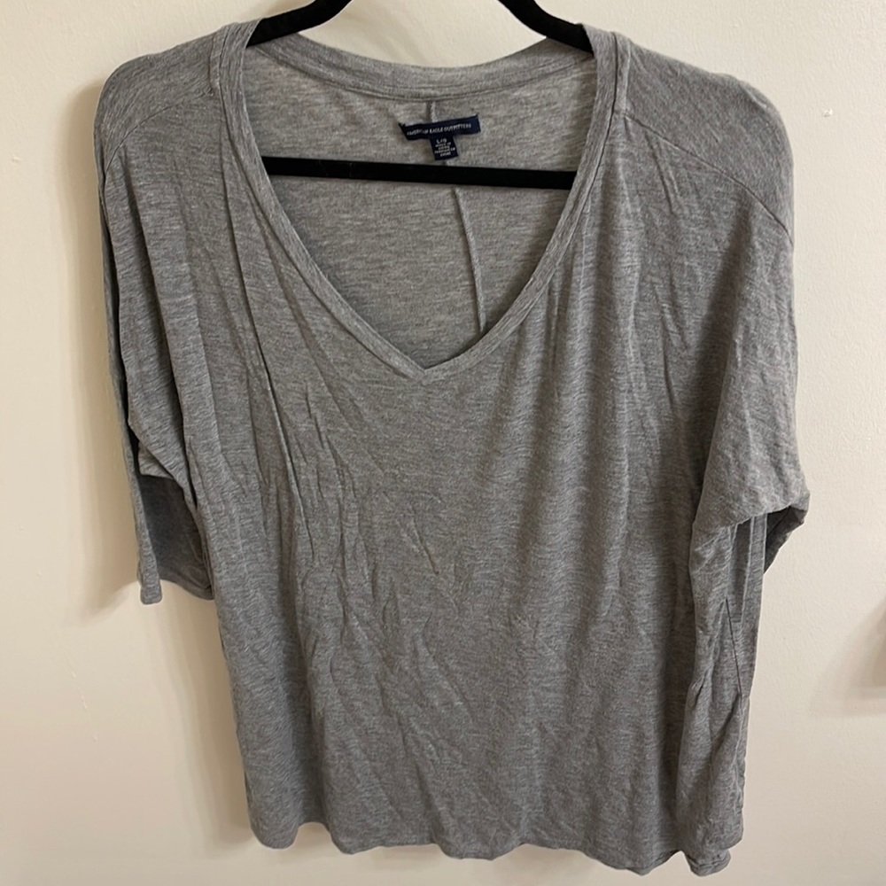 American Eagle Outfitters Blouse Size L Color Gray